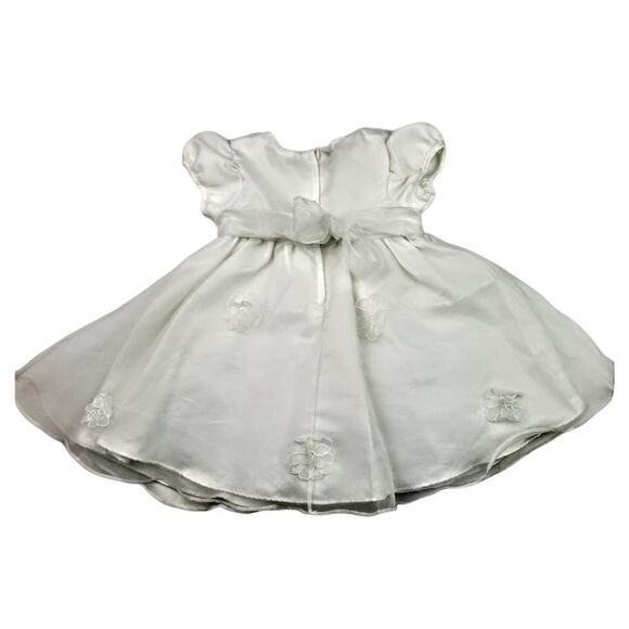 Bonnie Baby White Communion Baptism Easter Church Flower Embellished Dress sz 4 - Picture 2 of 9